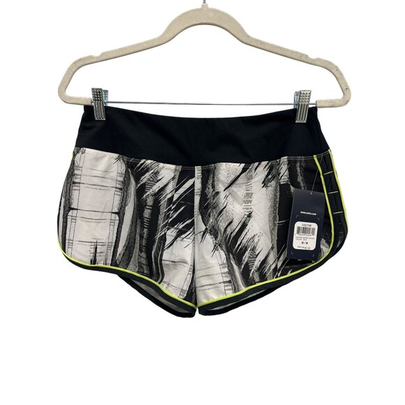 Asics Everysport Short Womens M Elastic Waist Black White Athleisure Workout NEW - Picture 3 of 15